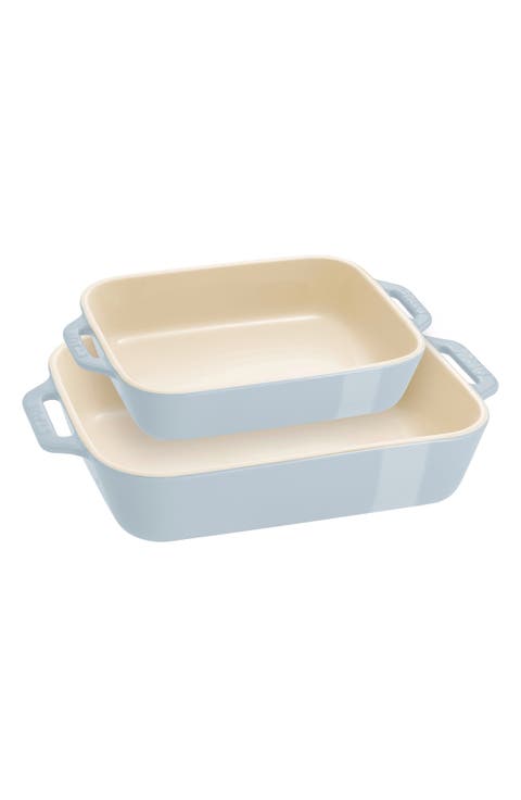 2-Piece Ceramic Rectangular Baking Dishes