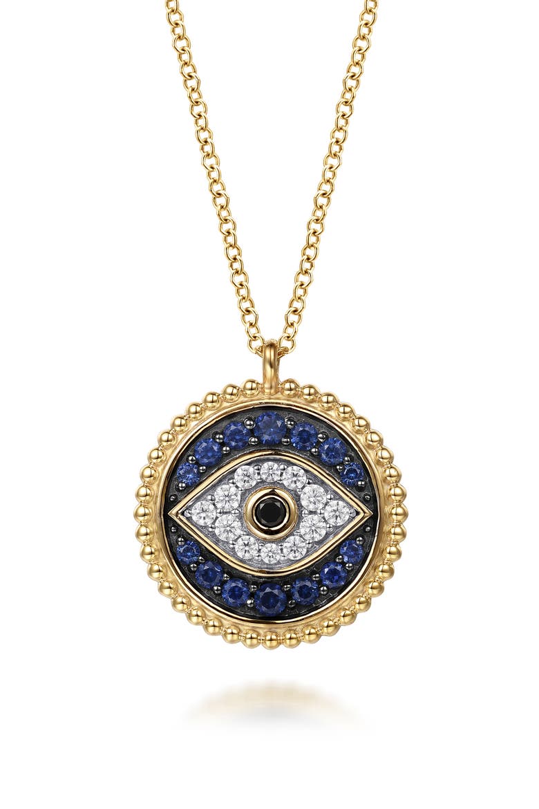 Bujukan 14k Gold Multi Stone Eye Pendant Necklace, Main, color, 14K YELLOW GOLD