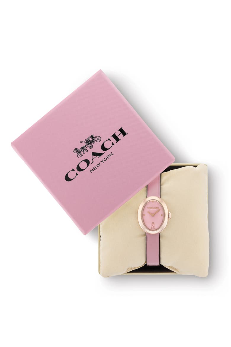 Sammy Leather Strap Watch, 22.5mm, Alternate, color, PINK