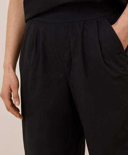 Pact Canopy Linen Pleated Trouser Made With Organic Cotton In Black