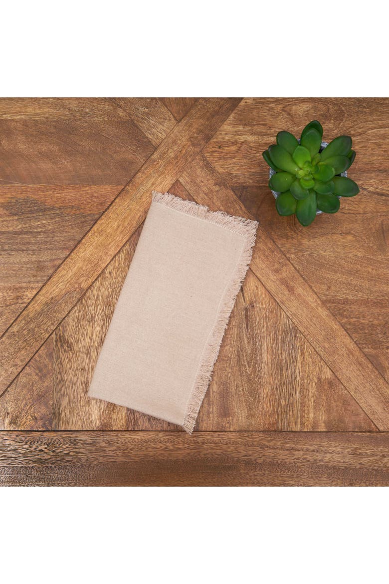 Frayed Sand Napkin Set of 6, Alternate, color, Beige
