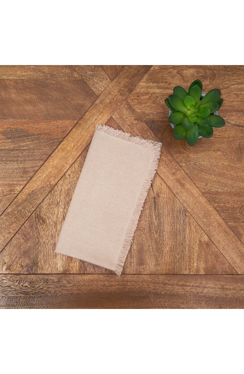 C&F Home Frayed Sand Napkin Set of 6, Alternate, color, Beige