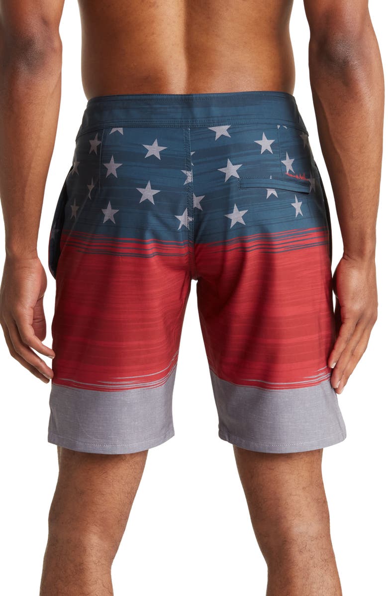 TravisMathew Starboard Shores Swimming Trunks, Alternate, color, Heather Blue Nights