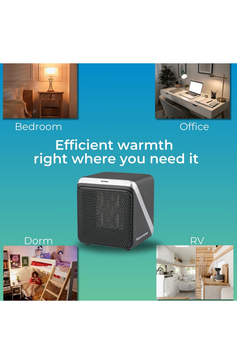 Kenmore 5 Inch Personal Cube Space Heater Black, Alternate, color, Black