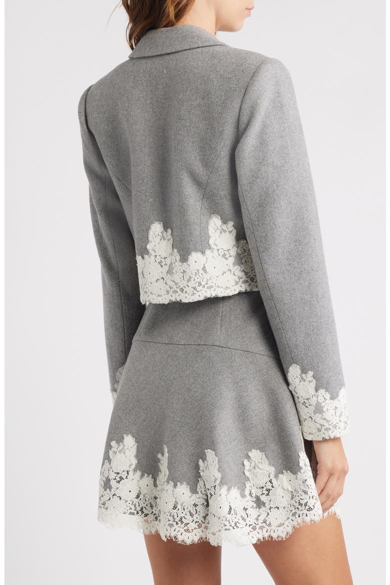 Icarus Lace Detail Crop Jacket, Alternate, color, GREY MELANGE