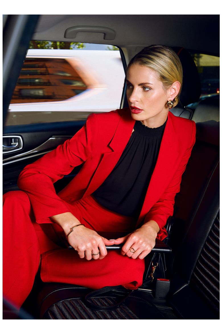 Single Button Blazer, Alternate, color, FESTIVE RUBY RED