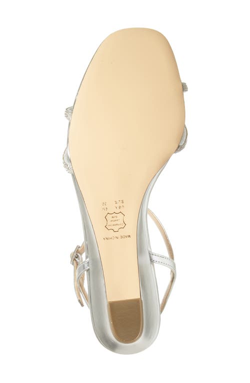 Nina Valeria Ankle Strap Wedge Sandal In Silver