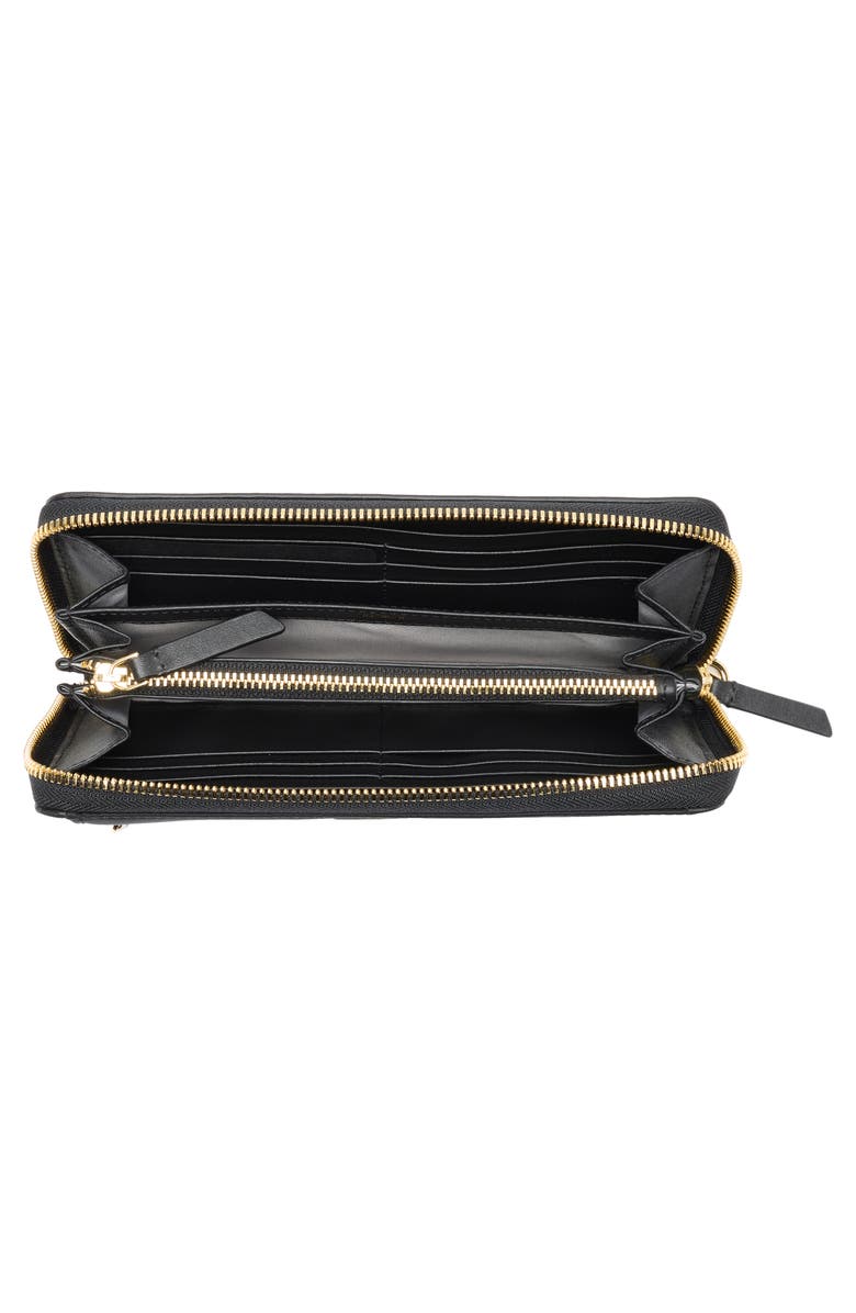 TUMI Zip Around Continental Wallet, Alternate, color, Black/ Gold