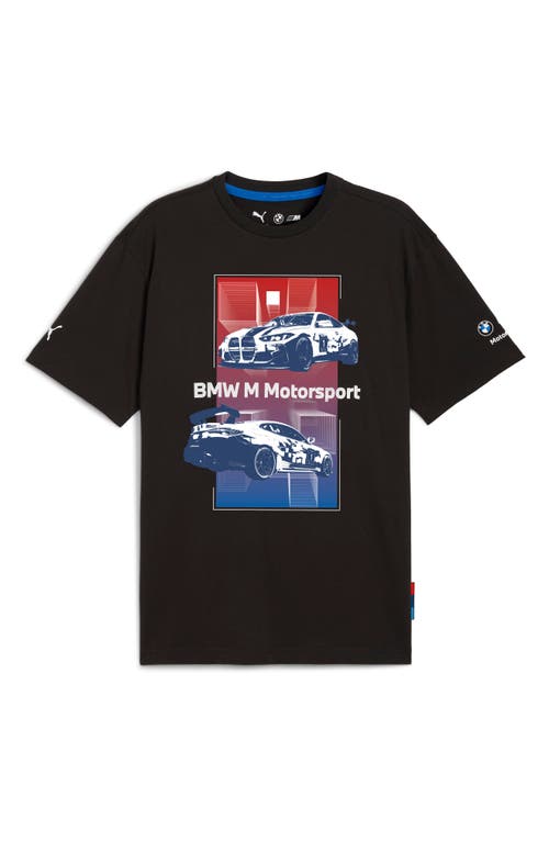 Puma Bmw M4 Evo Block Cotton Graphic T-shirt In Black