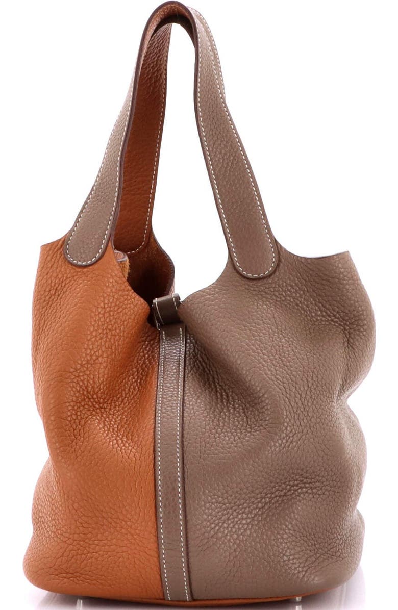 Pre-Owned Hermes Picotin Lock Bag Bicolor Clemence MM, Alternate, color, Bicolor - Etoupe/Gold