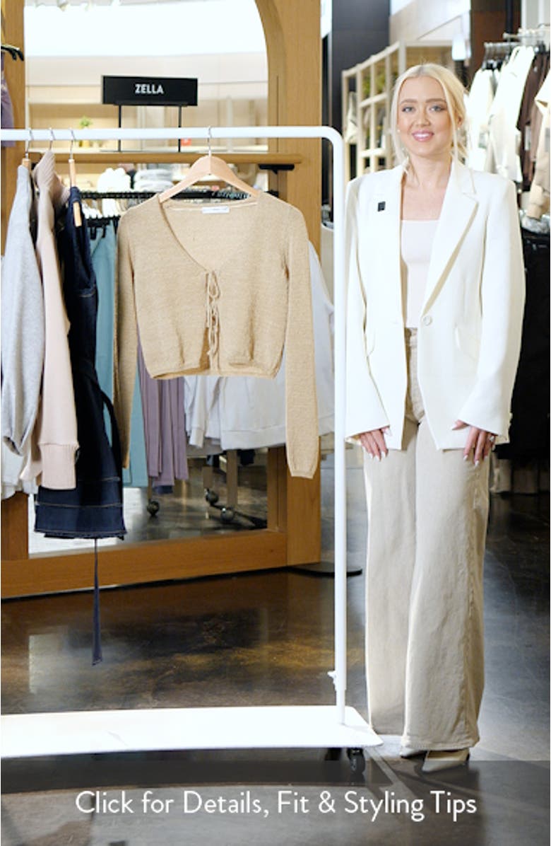 Metallic Tie Front Cardigan, sales video thumbnail