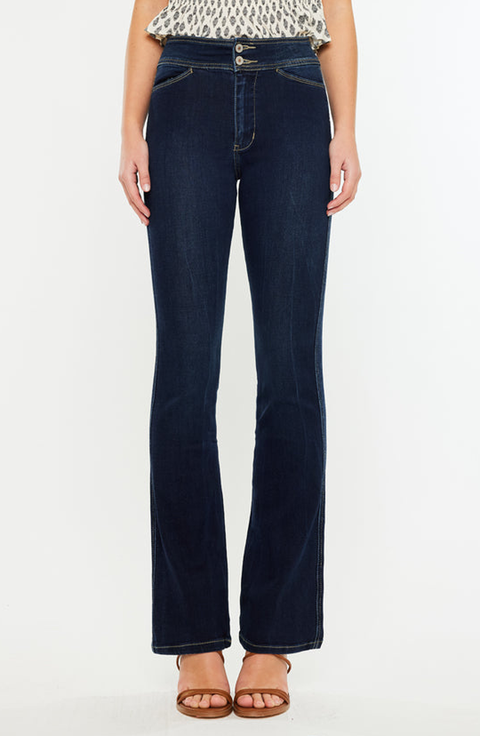 Seren High Rise Exposed Button Bootcut Jeans