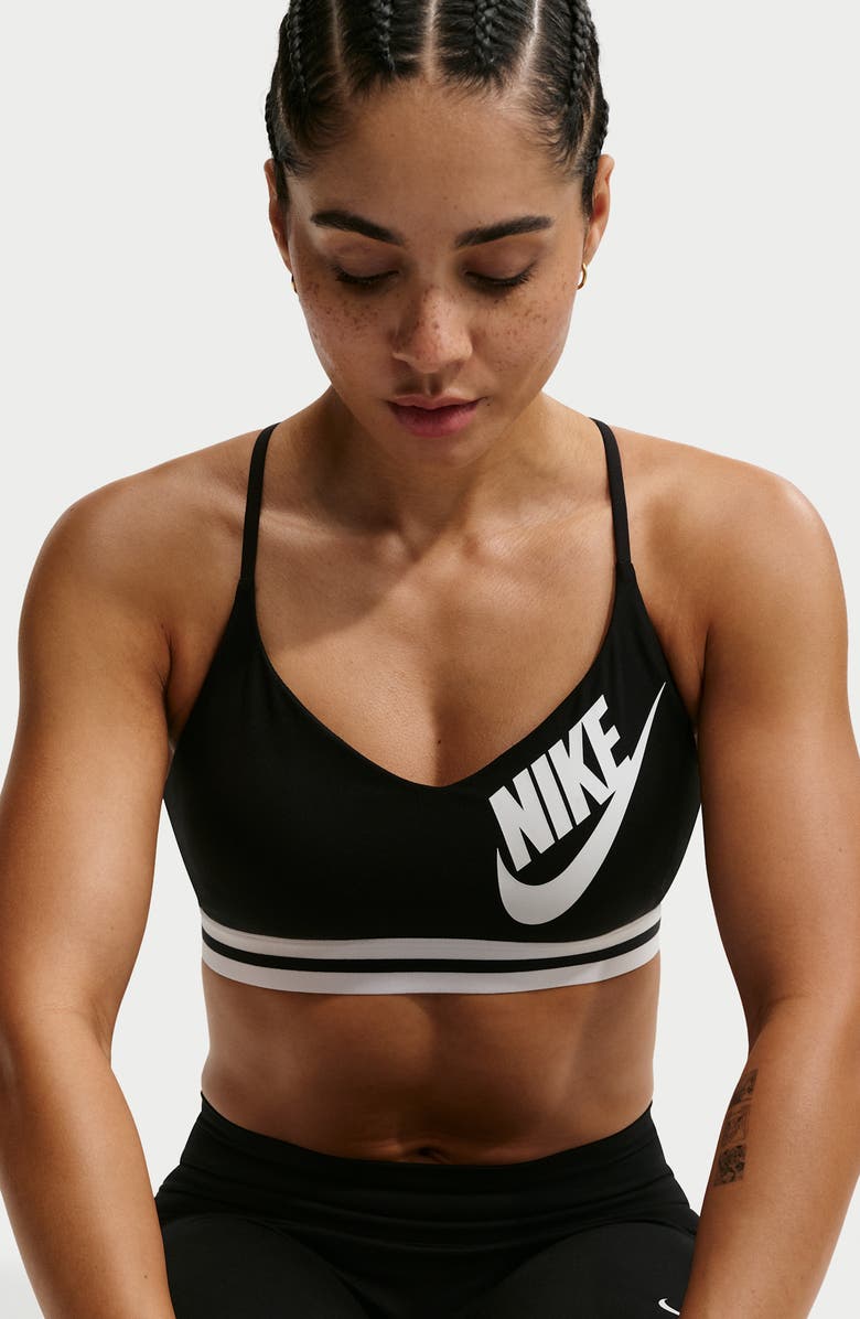 Nike Indy Dri-FIT Sports Bra, Alternate, color, Black/ White/ Black/ White
