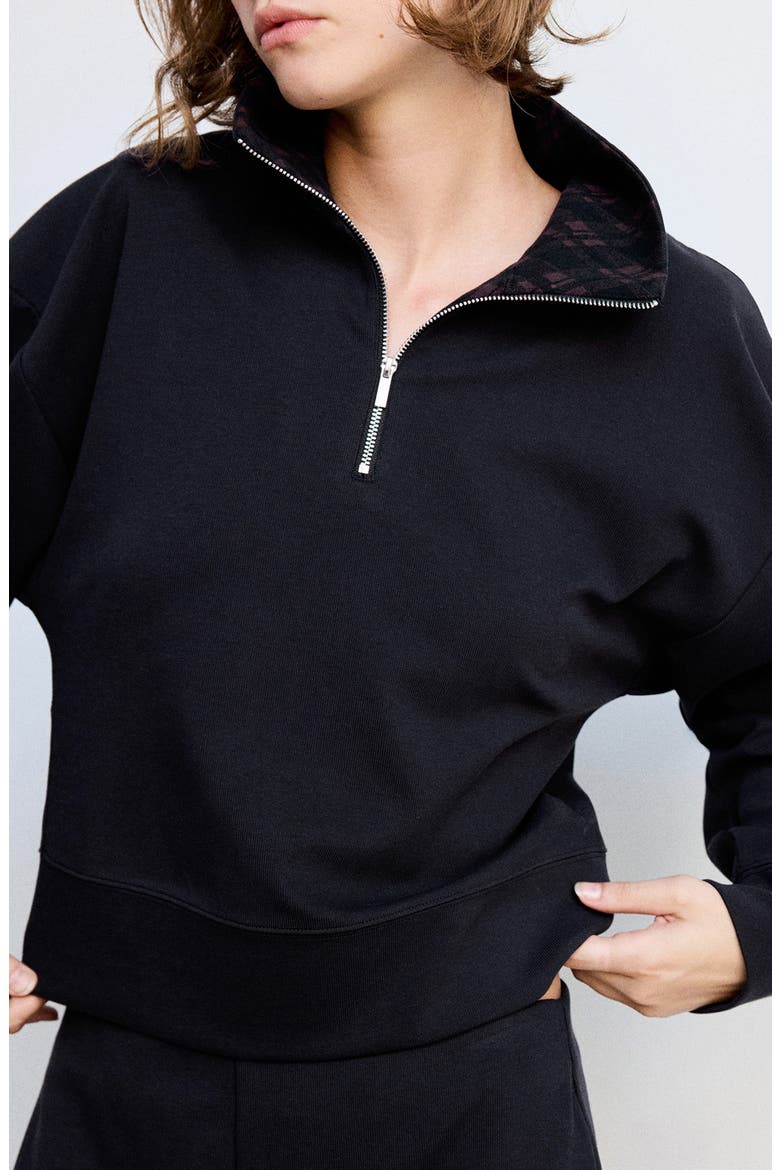 Quarter Zip Turtleneck Sweatshirt, Alternate, color, NAVY