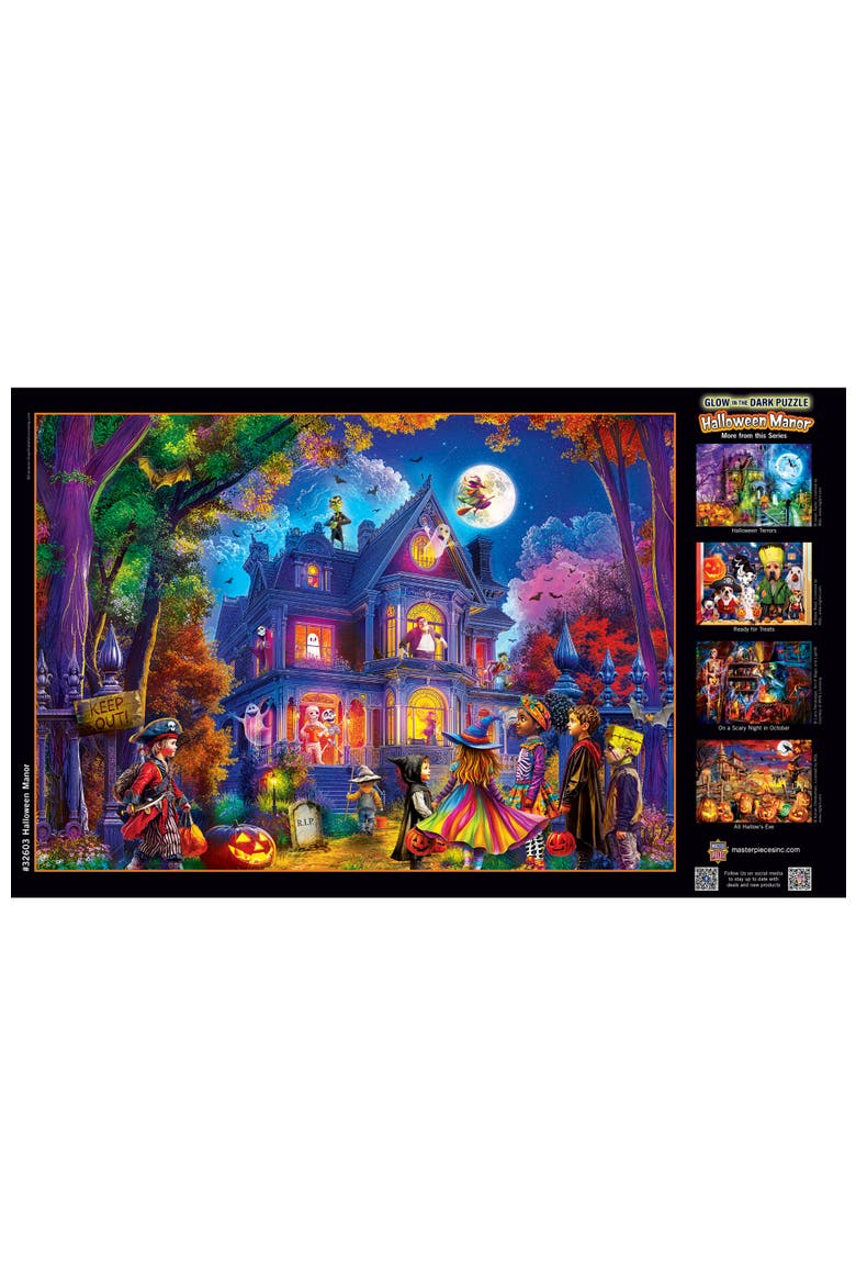 Halloween Manor 300 Piece Glow Puzzle, Alternate, color, Multicolor