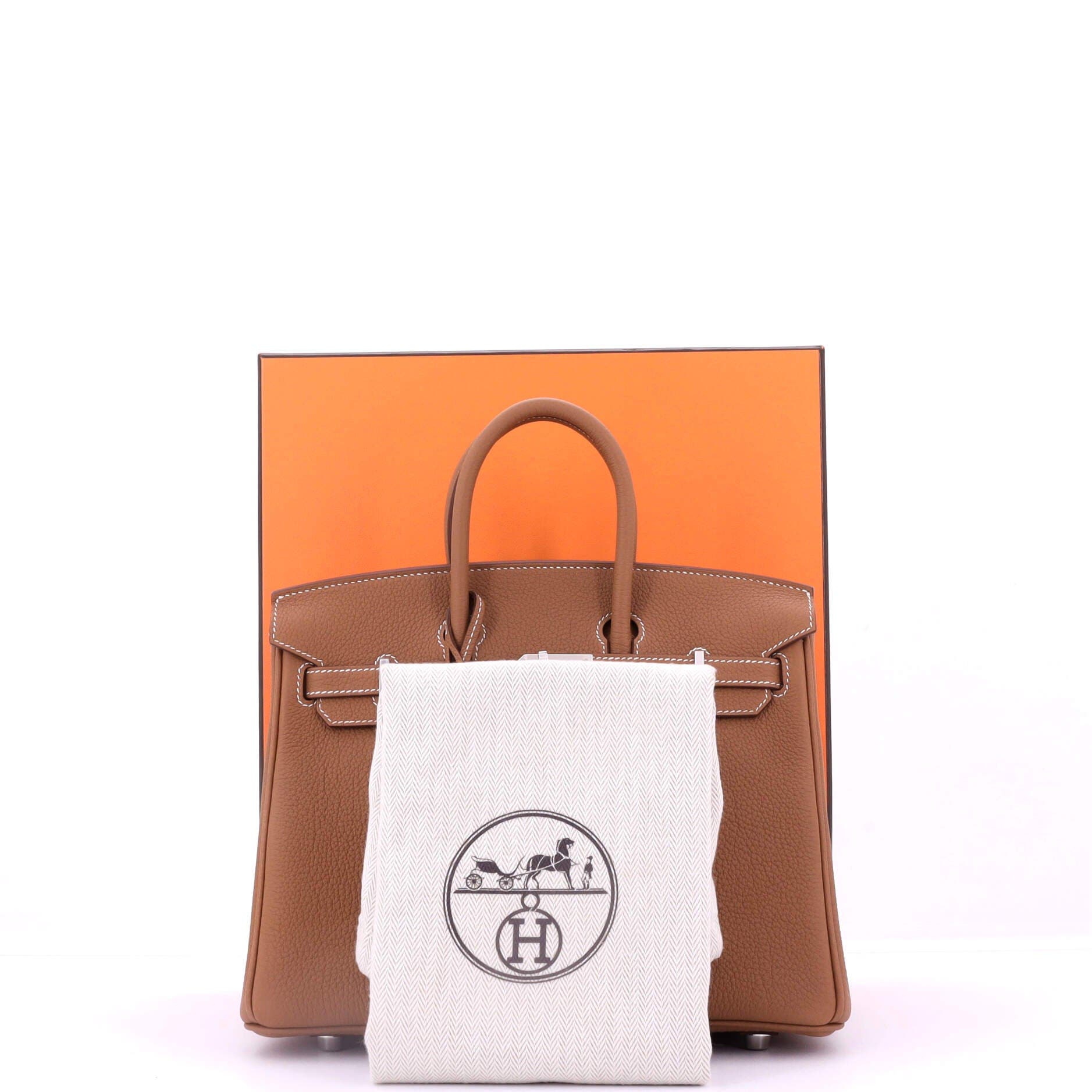 Birkin Handbag Brown Togo with Palladium Hardware 25, Alternate, color, Metallic Gold