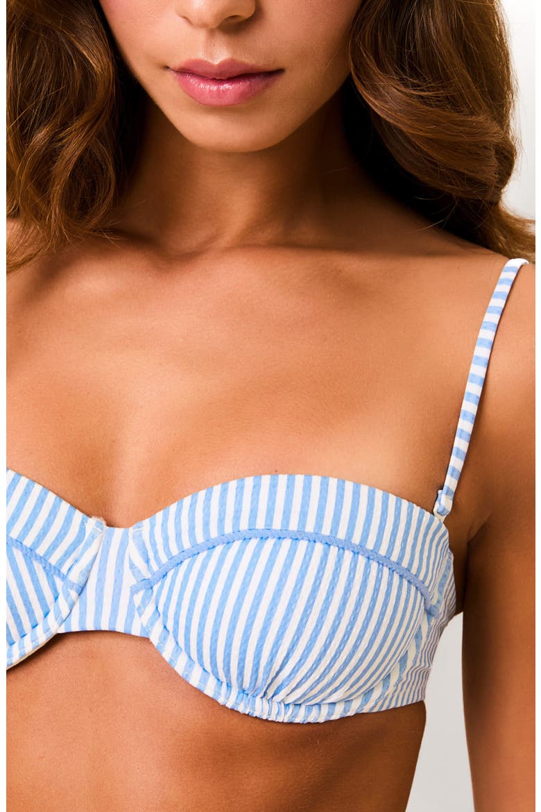 Juliette Underwire Seersucker Bikini Top, Alternate, color, BLUE LAGOON