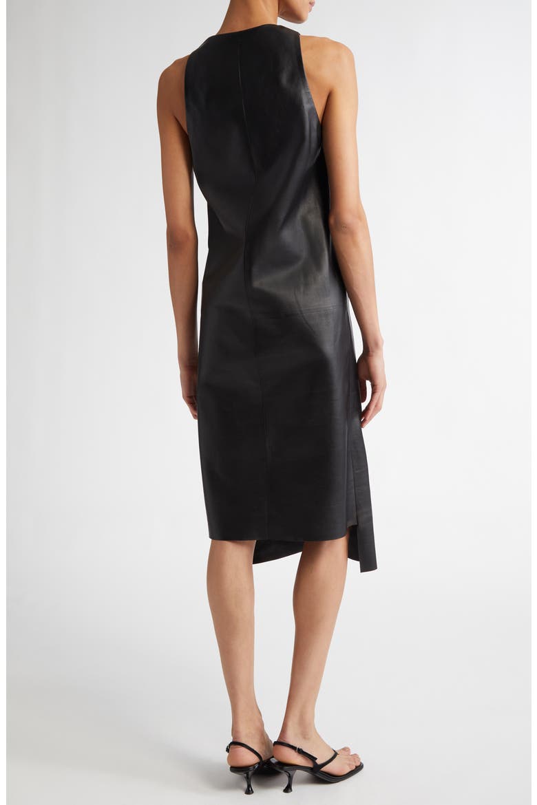 Snyder Leather Shift Dress, Alternate, color, BLACK