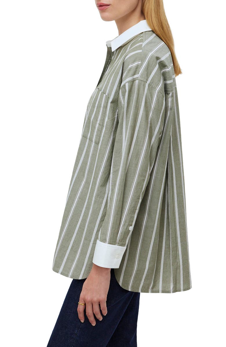 Madewell The Oversize Stripe Straight Hem Signature Poplin Shirt, Alternate, color, 