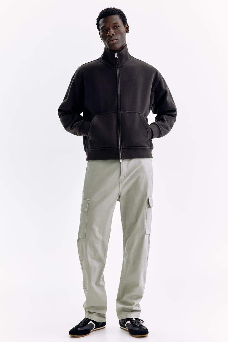 Relaxed Fit Boxy-style Track Jacket, Alternate, color, Black
