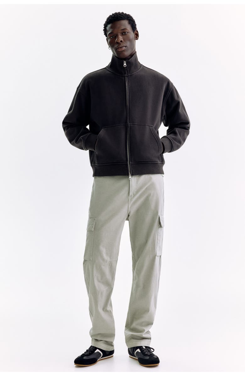 H&M Relaxed-fit boxy track jacket, Alternate, color, Black