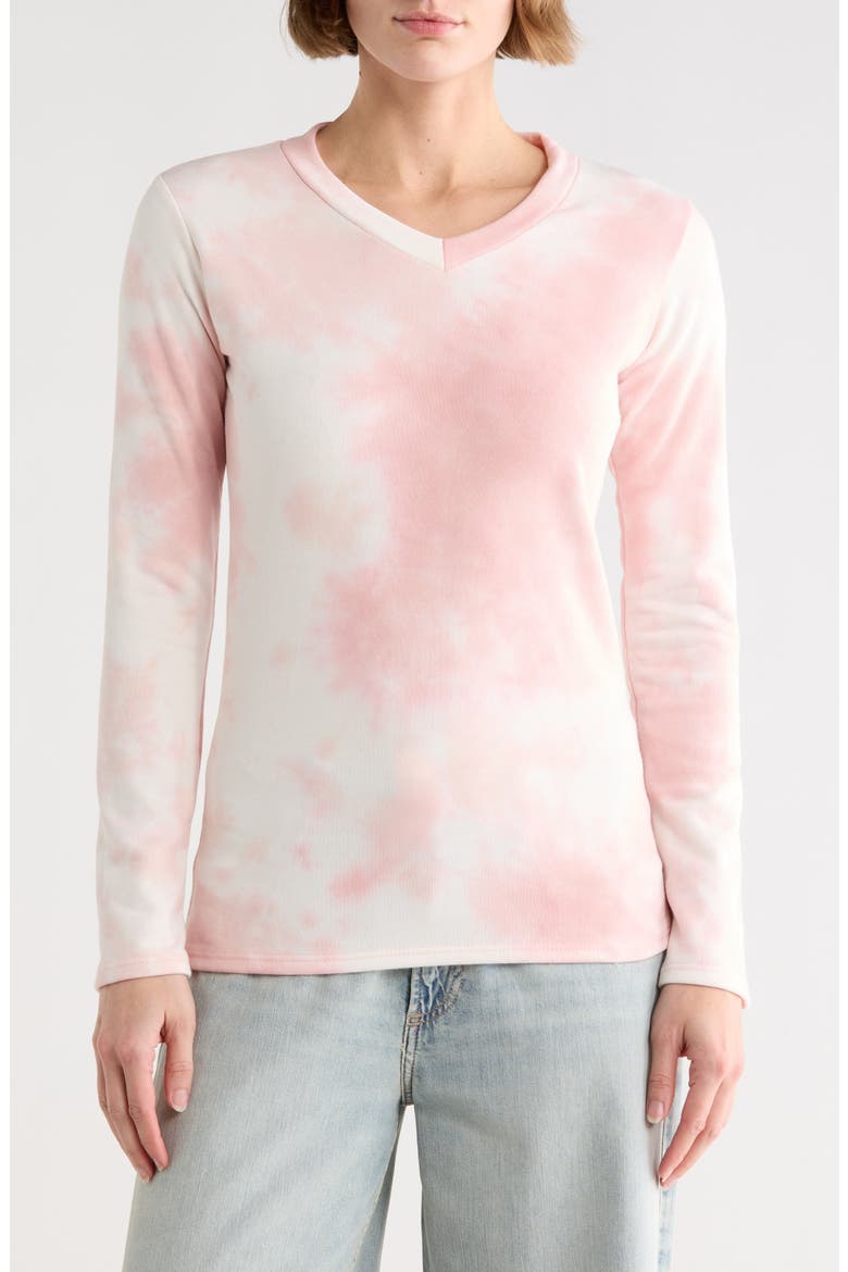 Tie Dye V-Neck Sweater, Main, color, GREY SPLASH