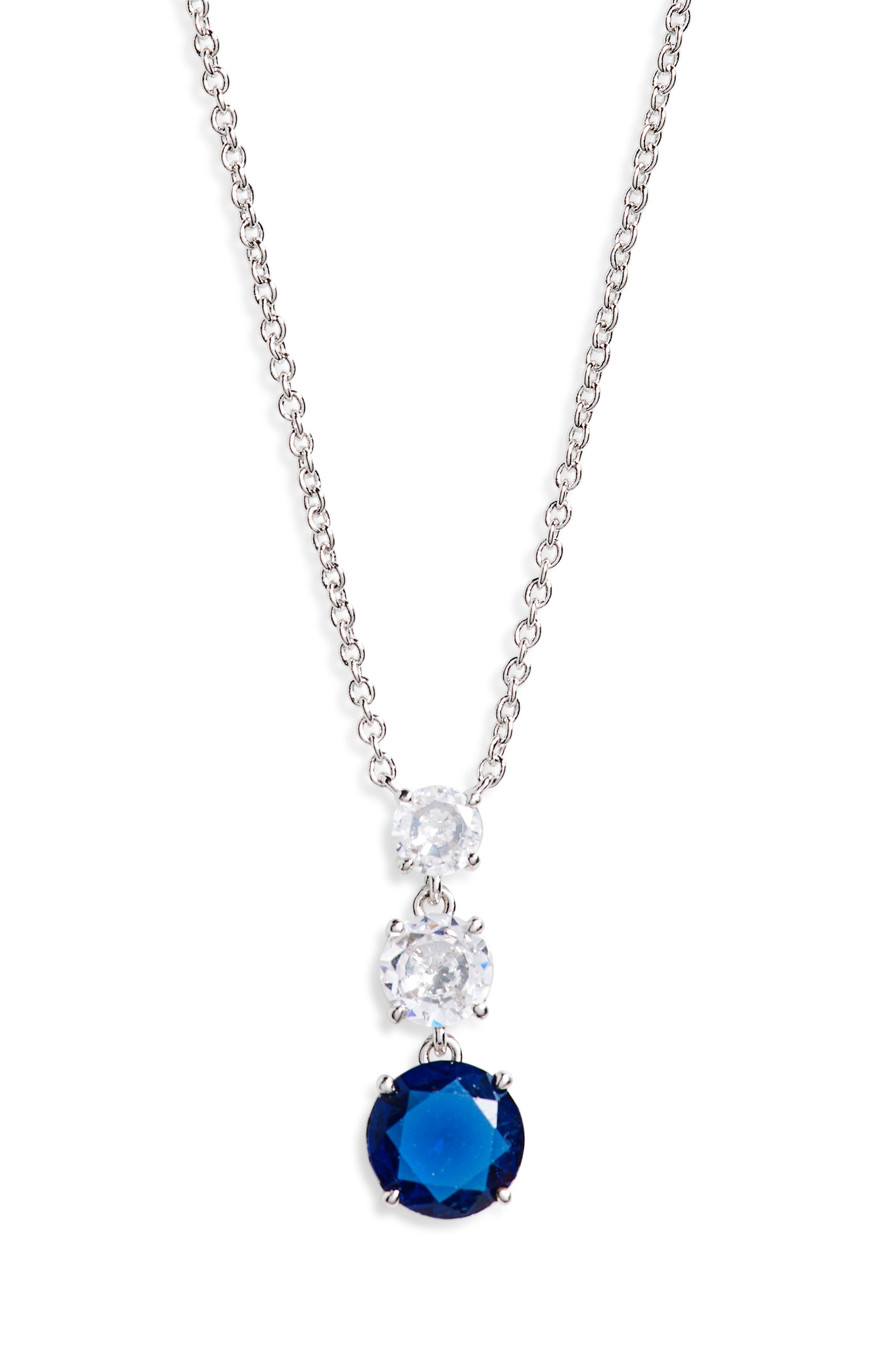 Nadri Triple Drop CZ Pendant Necklace