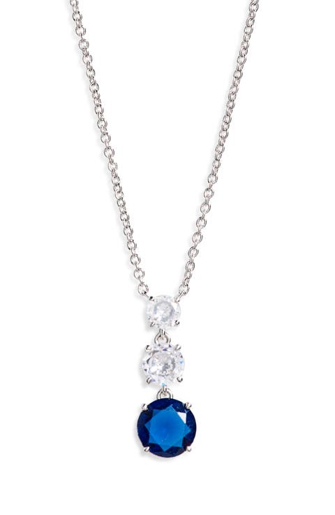 Triple Drop CZ Pendant Necklace