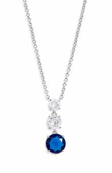 Nadri Triple Drop CZ Pendant Necklace