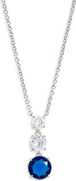 Nadri Triple Drop CZ Pendant Necklace