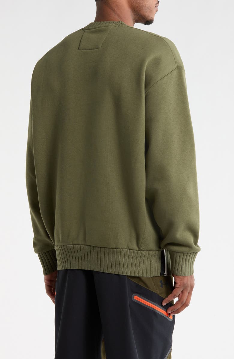 Under Armour Icon Heavy Rib Sweatshirt, Alternate, color, Marine Od Green