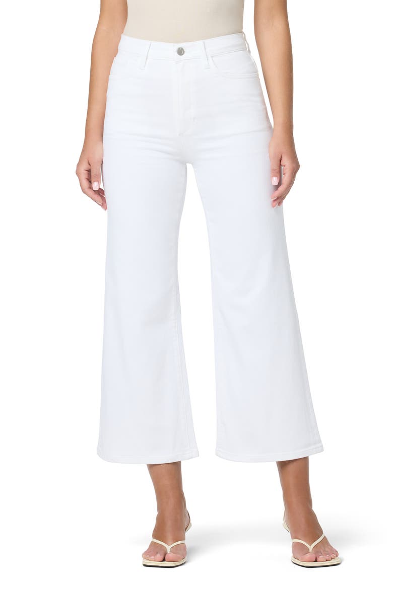 High Waist Ankle Wide Leg Jeans, Main, color, WHITE