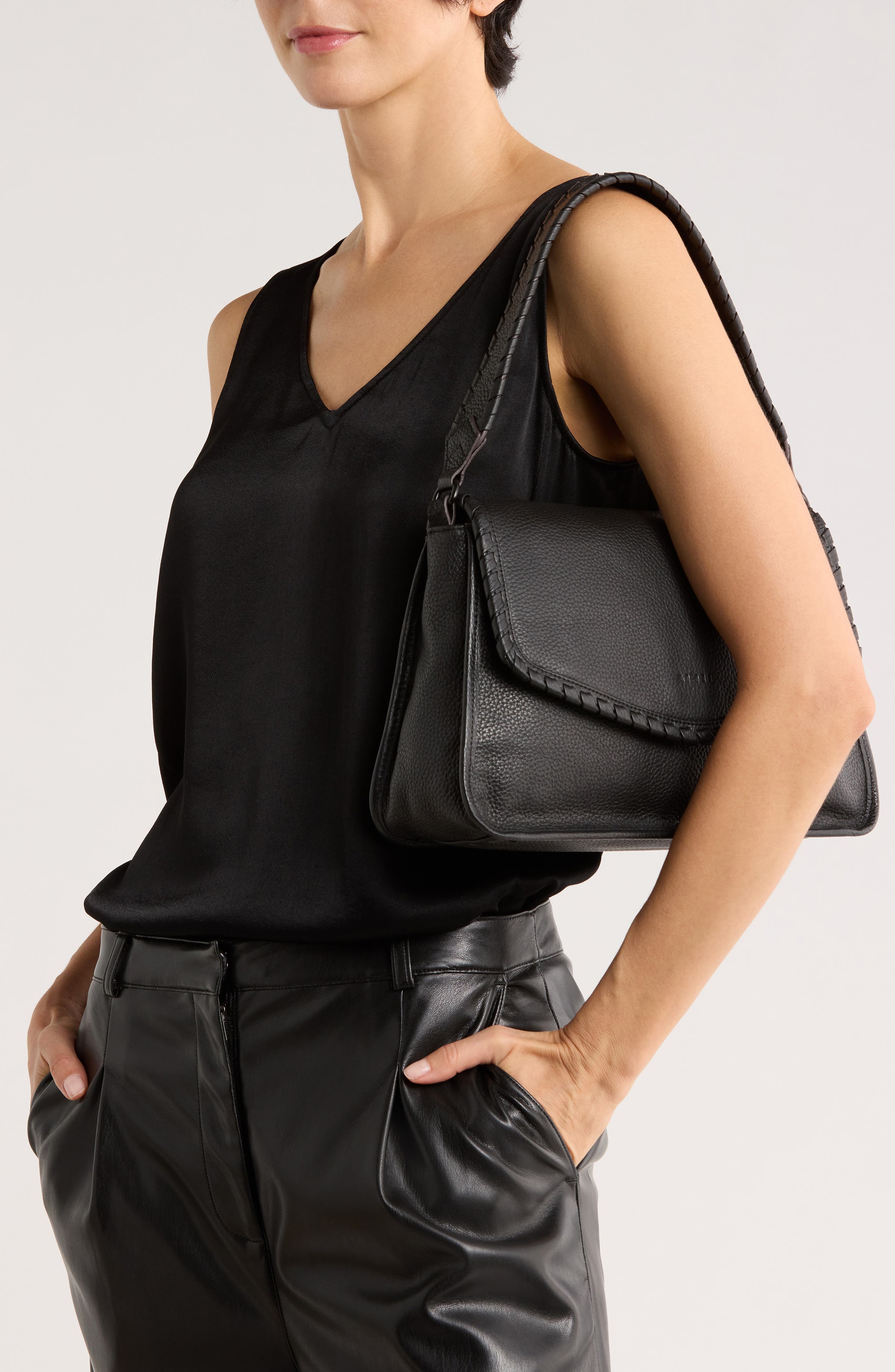 AIMEE Talia Convertible Shoulder Bag, Alternate, color, Black