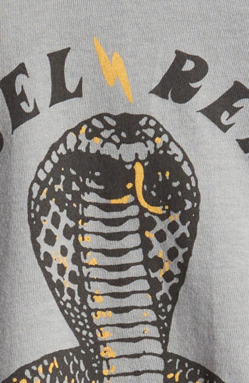 Tiny Whales Kids' Rebel Raglan Sleeve Cotton Graphic T-shirt In Black