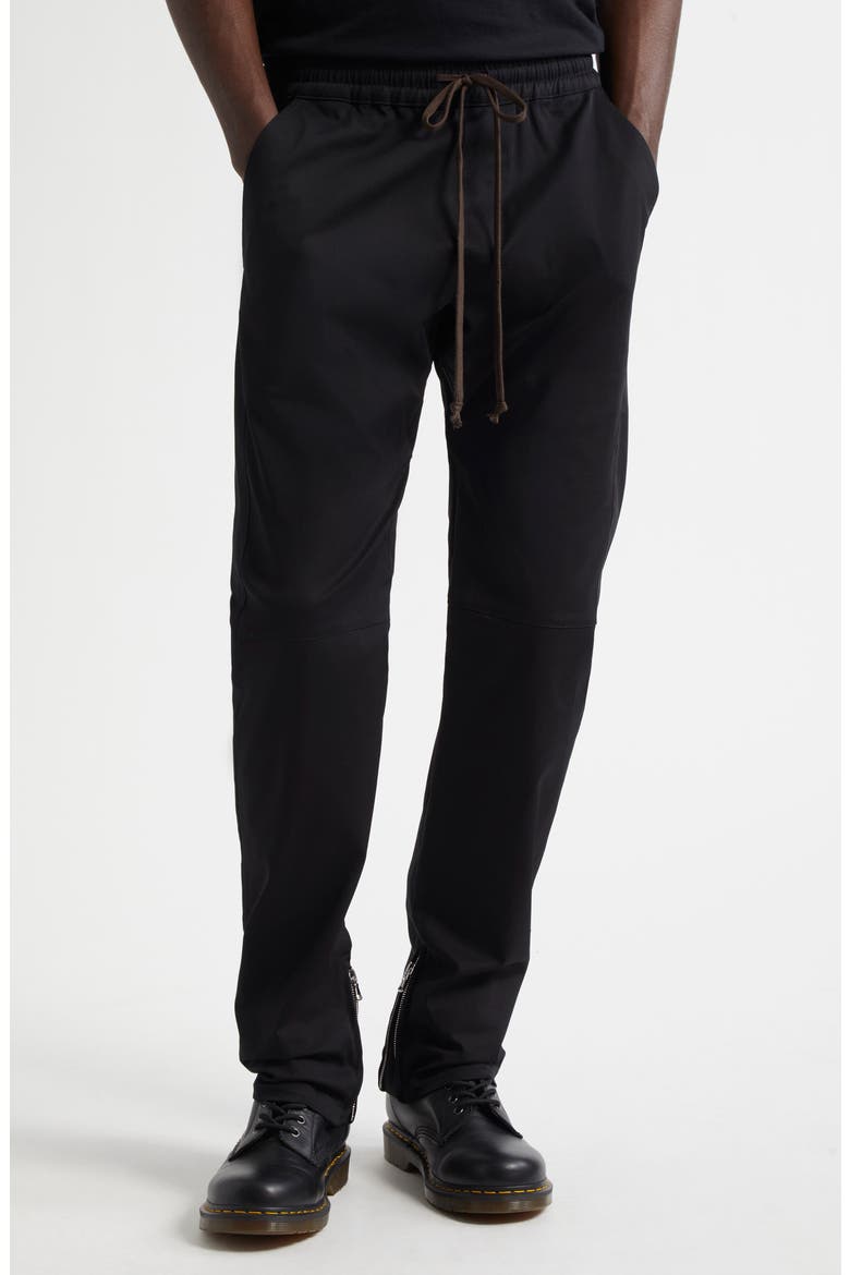 Marginal Moto Stretch Cotton Gabardine Pants, Main, color, BLACK
