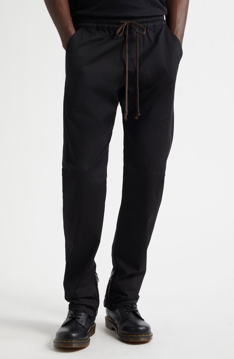 JKEEFER Marginal Moto Stretch Cotton Gabardine Pants, Main, color, Black