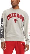 TOMMY JEANS Men's Tommy Jeans Gray Chicago Bulls James Patch Pullover Sweatshirt