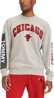 TOMMY JEANS Men's Tommy Jeans Gray Chicago Bulls James Patch Pullover Sweatshirt