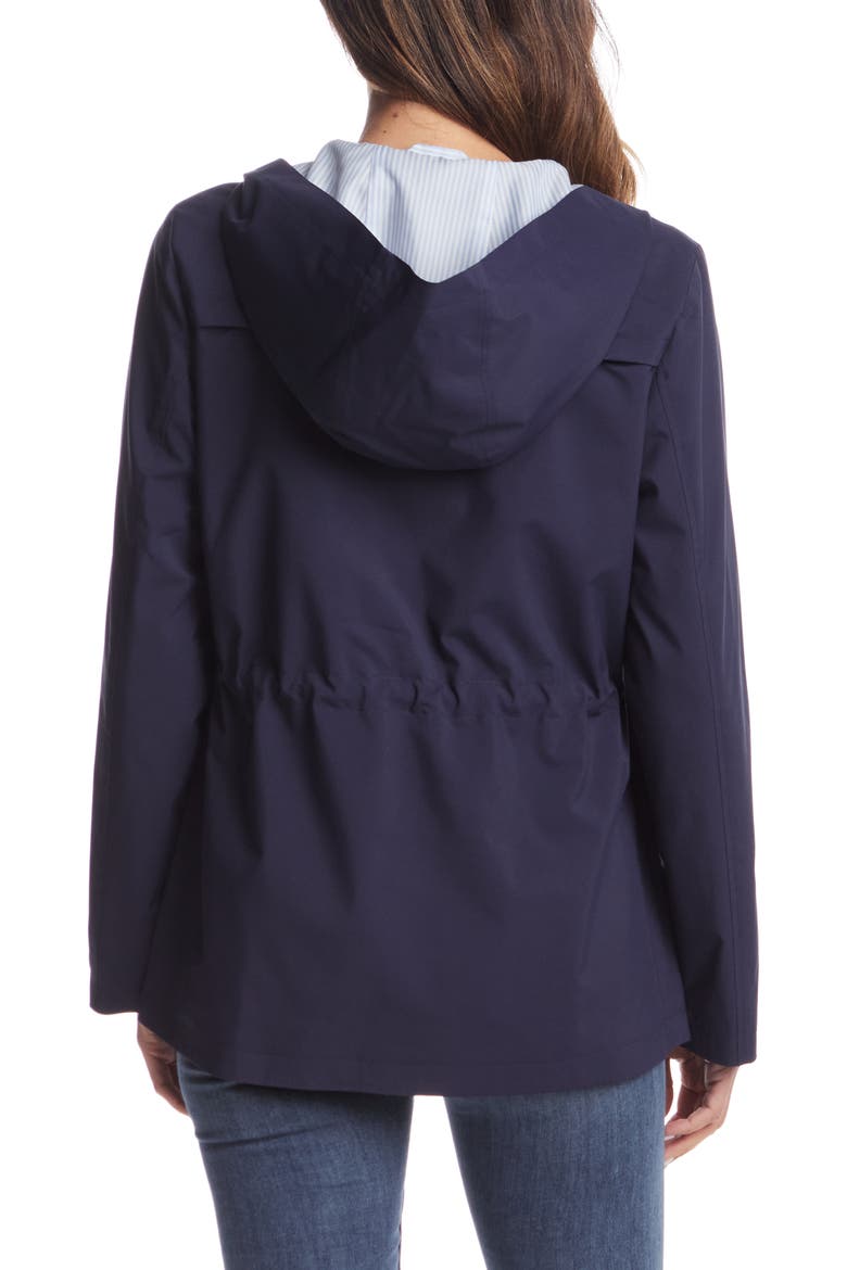 Water Resistant Hooded Raincoat, Alternate, color, NAVY