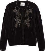 Isabel Marant Pietra Floral Stud Velveteen Jacket