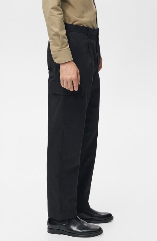 Mango Regular Fit Cargo Pants In Black