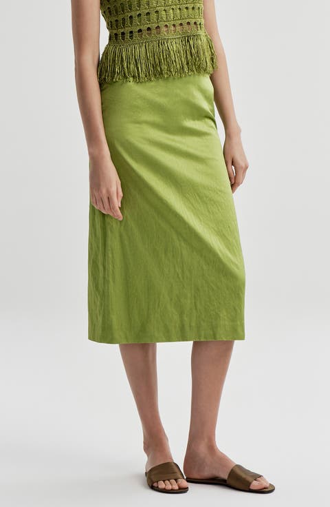 Phoebe Metallic Midi Skirt