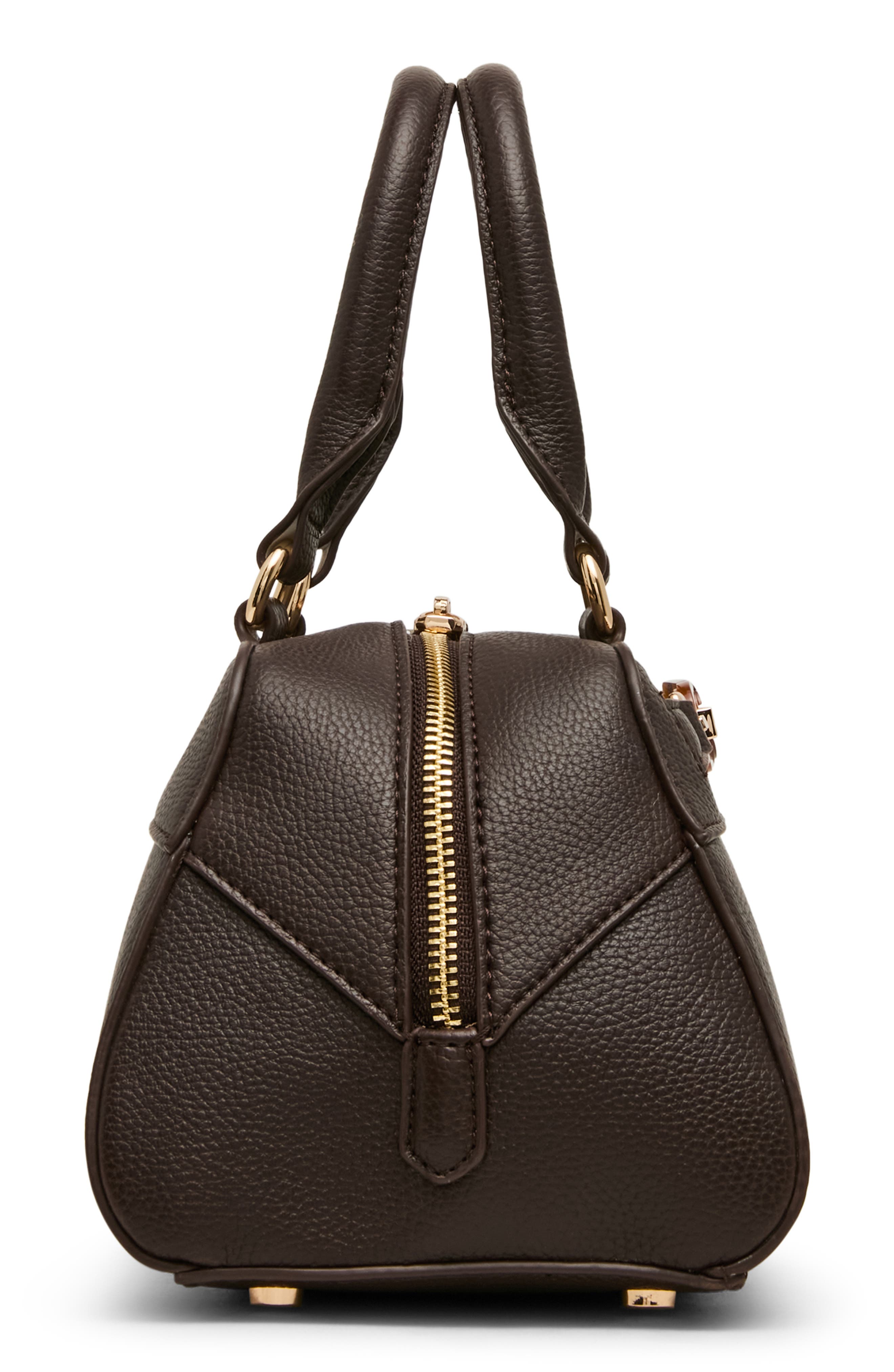 Faux Leather Satchel, Alternate, color, ESPRESSO