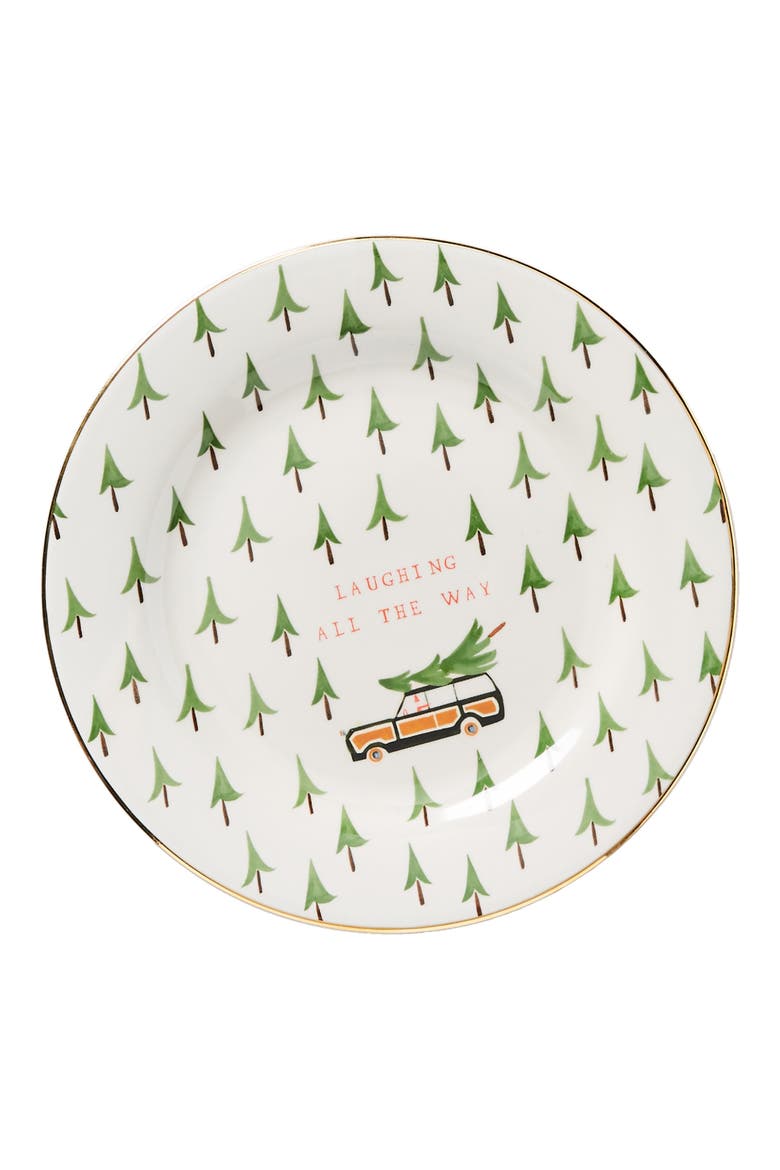 Anthropologie Mr. Boddington Merry Dessert Plate, Alternate, color, SANTA