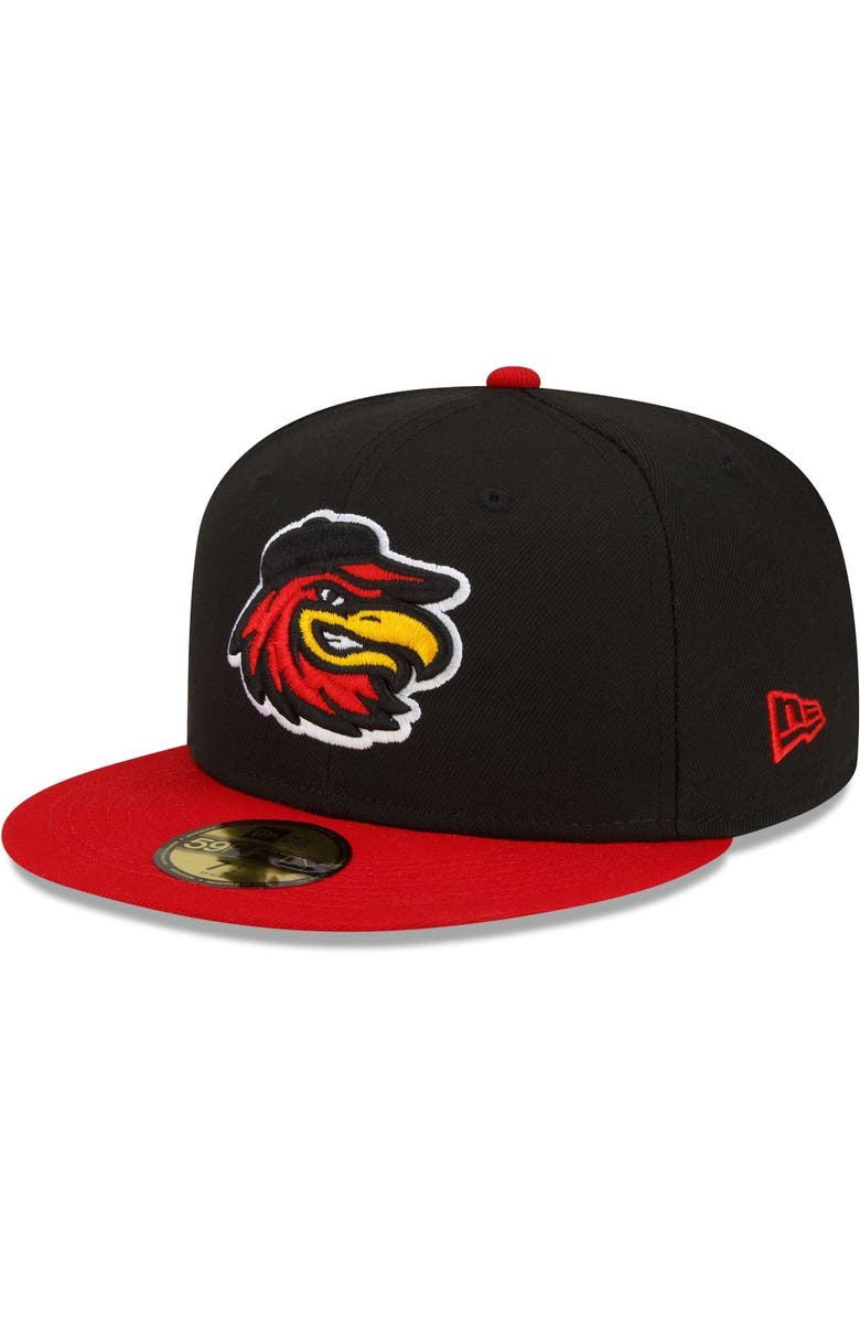 New Era Men's New Era Black Rochester Red Wings Home Authentic Collection 59FIFTY Fitted Hat, Main, color, Black