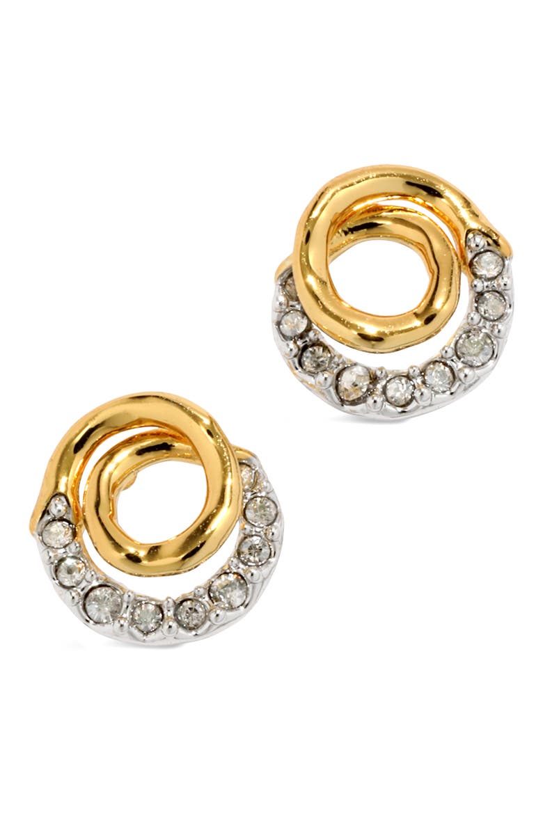 Solanales Crystal Spiral Stud Earrings, Main, color, CRYSTALS