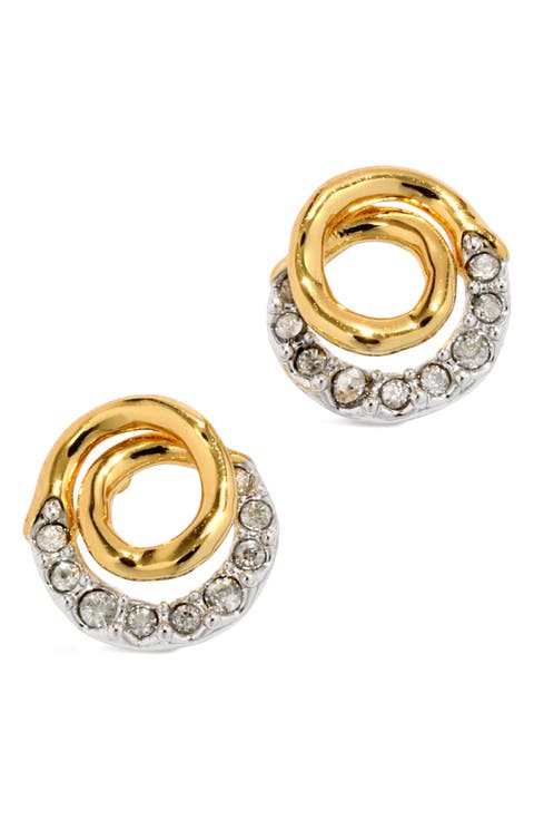 Solanales Crystal Spiral Stud Earrings