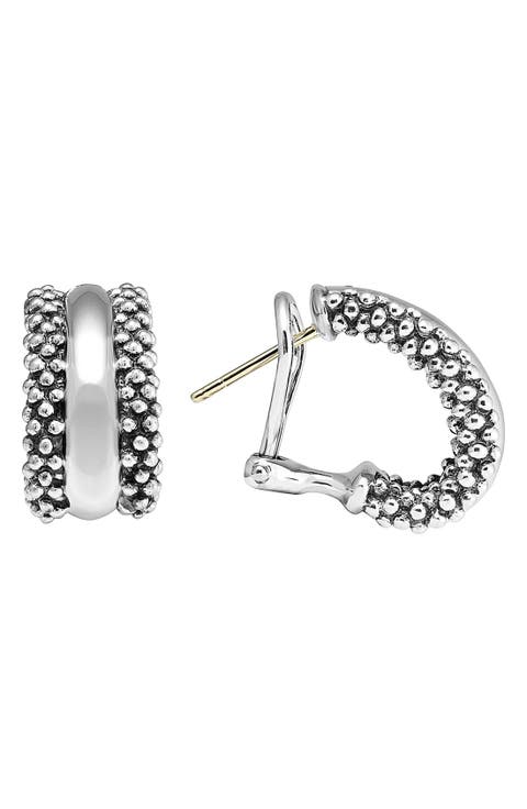 Caviar™ Sterling Silver Hoop Earrings