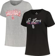 PROFILE Women's Profile Black/Heather Gray St. Louis Cardinals Plus Size T-Shirt Combo Pack