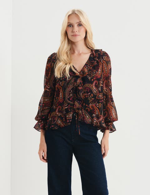 Janelle Printed Chiffon Blouse